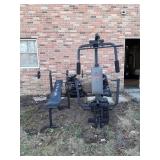 Two Weight Room Equipment Pcs. Location outside