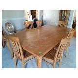 9pc Dining Table Set. Oak by Solid Woods