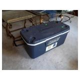 Coleman 120qt Cooler, dark blue color, holds 193