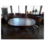 7pc Oak Dining Table Project. Table is 70" fully