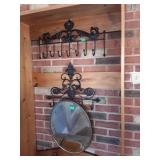 3pc Wall Home decor Mirror and coat peg rack