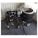 Propane Burner with 2 empty tanks, well used