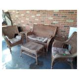 9pc Wicker Sunroom Furniture lot, used condition,