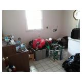 Room Contents, mostly Christmas Decorations but