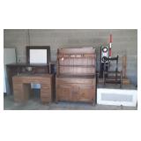 Furniture Project lot. Desk, chair, China hutch