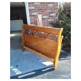 Pine Bed, Queen size with side Rails, Metal Acorn