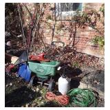 Tool Lot. Rake, spreader, Electric cords, etc.