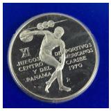 Sterling silver five Balboa proof coin panama