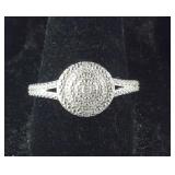 Size 9 diamond accent platinum bond halo ring
