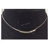 Sterling silver and goldtone ball necklace 14in