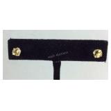 Sterling silver Brazilian citrine solitaire stud