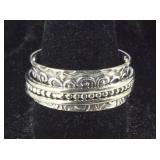 Size 10 Sterling silver filigree spinner ring