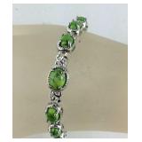 5.6ct green howlite bolo bracelet in platinum