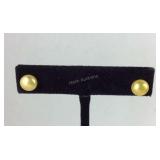 Yellow freshwater pearl stainless steel earrings