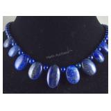 Lapis lazuli 18-20in necklace stainless steel