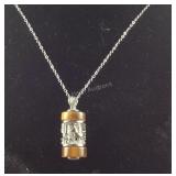 Tigers eye carousel necklace stainless steel 20in
