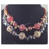 Two glass beaded necklace 20in