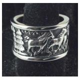 Size 10.5  Horse/nature ring stainless steel