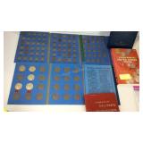 Coin guide book and two partial collector coin