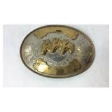 Tex-tan Western leather Co hand engraved belt