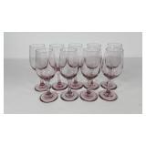 Libbey light purple wine glasses, nine