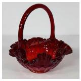 Fenton glass amberine basket
