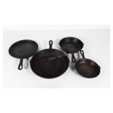 Cast iron, 6", 8" and 10" skillets, plus a 9"