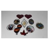 Eleven glass and poly suncatchers