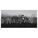 Clear glassware, canisters, salt and pepper