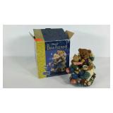 Musical Bear Figurine, in box, music box panel