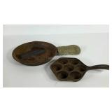 Cast iron Ebelskiver/Monks pan and a frying pan,