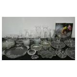 Clear glass group, includes serving platters,
