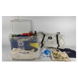 Group of tote bags and drawstring bags, Lands End