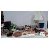 Mixed group, table lamp, wall lockbox (no key),