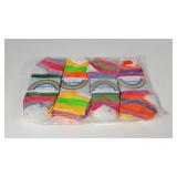 Dozen multicolored footie socks