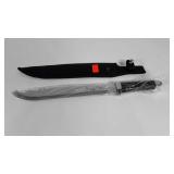 Bowie style knife with sheath,  12" blade