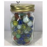 Ball mason jar with marbles, pint size