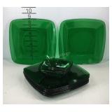 8 pieces Forest green anchor hocking plates and