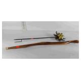 Wooden walking stick with rubber tip and garden