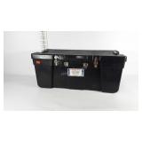 Heavy duty poly storage trunk with hinged lid