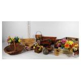 Baskets and everlasting floral arrangements