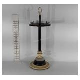Smoking stand with slag glass accented base, 31"