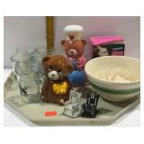 Tray with Tom and Jerry jelly jars, bear honey