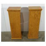 Two pedestal media cabinets, 32" tall