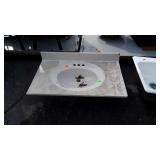 Marble Bath Vanity Sink, right edge roughness as