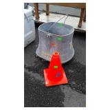 Older Mop Bucket with one 12" Safety Cone, seller