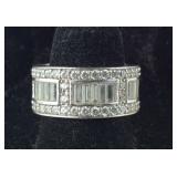 CZ Eternity Band, 7.5 grams, size 7, Sterling