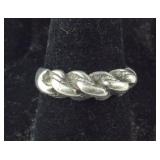 Vintage Woven Band Ring, 4.3 grams, size 7.25,