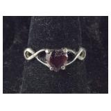 Vintage Heart Cut Garnet Ring, 1.9 grams, size 6,