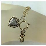 Two-Tone Toggle Bracelet w/ Genuine Diamond